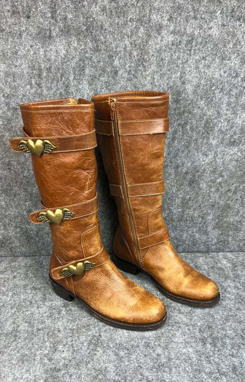 Vintage Bridget Shuster "Tahoe" distressed leather Women's Full-Grain Size 6 M